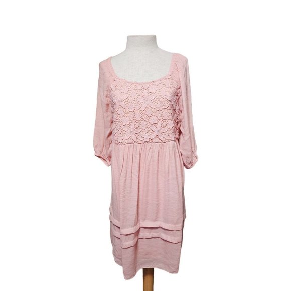 j. dee Dresses & Skirts - j. Dee Shift Dress size XL ballerina pink lace detail